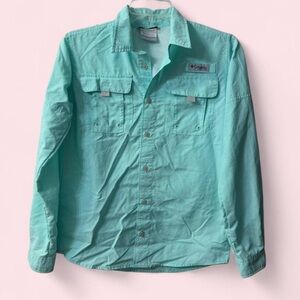 Columbia Kids' Aqua Green Long-Sleeve Button-Down Shirt
